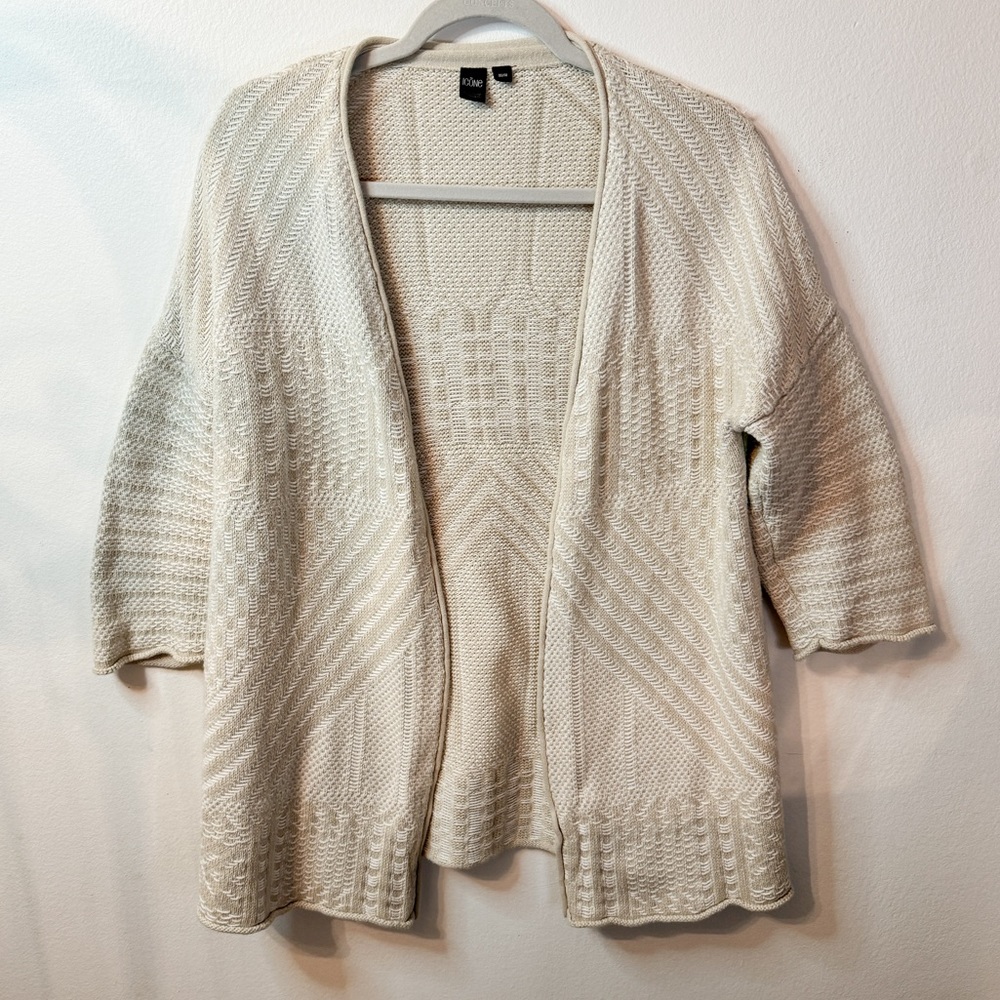 Simons Icône Cotton Textured Cardigan Boho Open Knit - Picture 2 of 6